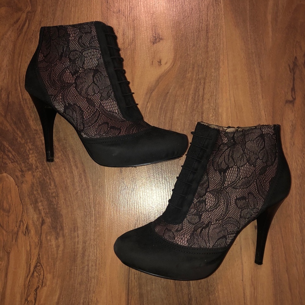Black Lace Booties